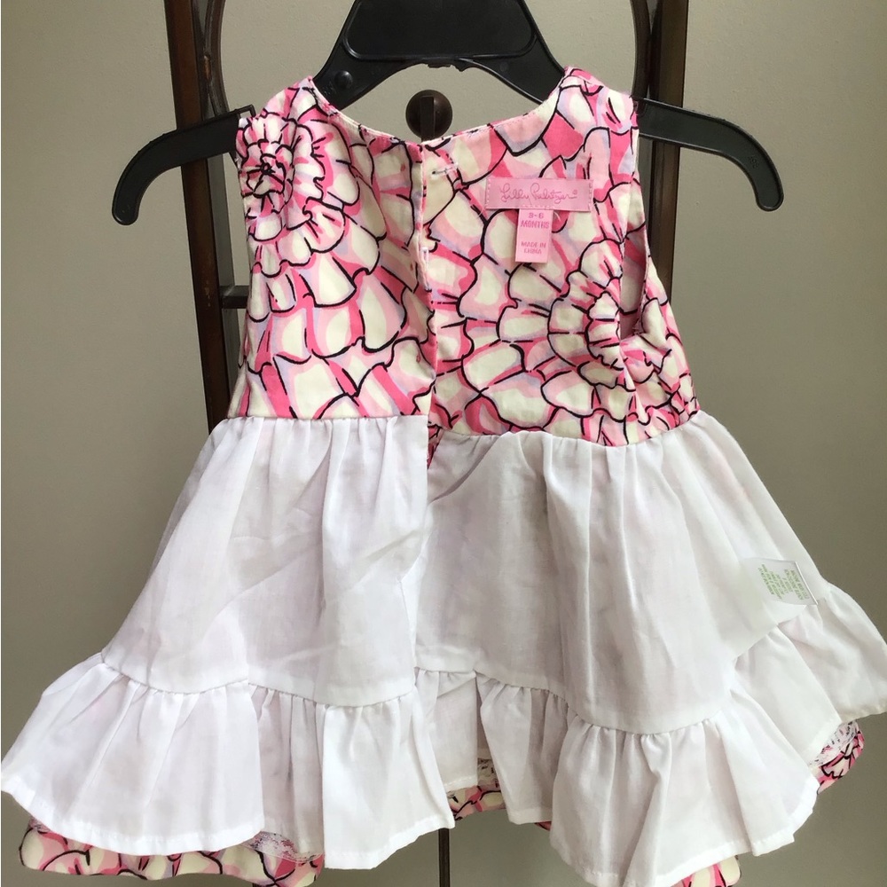 Lilly Pulitzer EUC Girl Dress Floral Print‎ Button Back Lined - Picture 7 of 10
